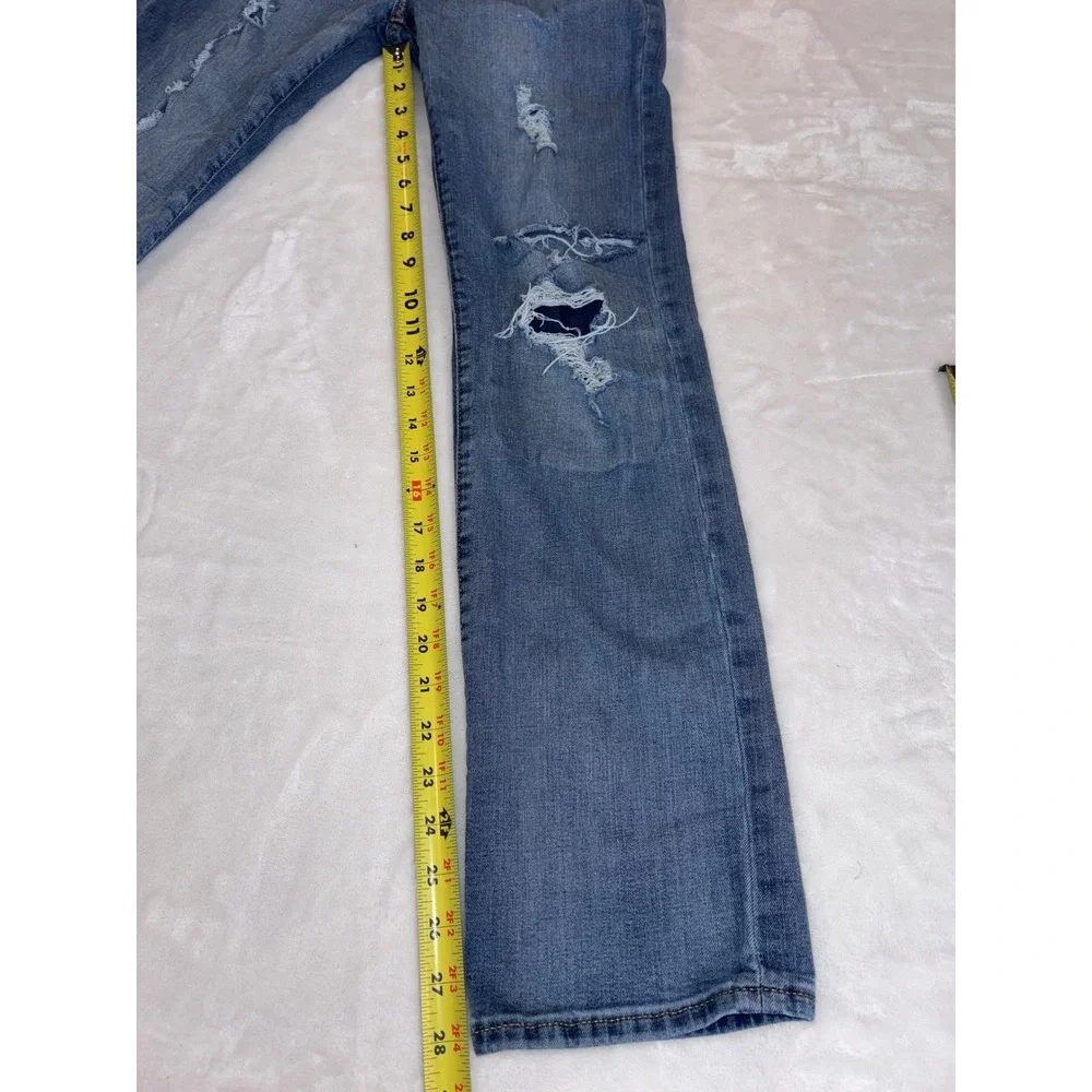 Old Navy Karate Slim Distressed Jeans Medium‎ Wash Built-In Flex Max Size 16